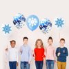 36Pcs Snowflake Latex Balloons, Winter Wonderland Balloons, Winter Snowflake Theme Party Decorations