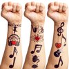 Generic Music Temporary Tattoos Birthday Party Supplies Favors Decorations Super Cute 96PCS Fake Tattoos Stickers for Boys Girls School Classroom Rewards Gifts Ideal Halloween