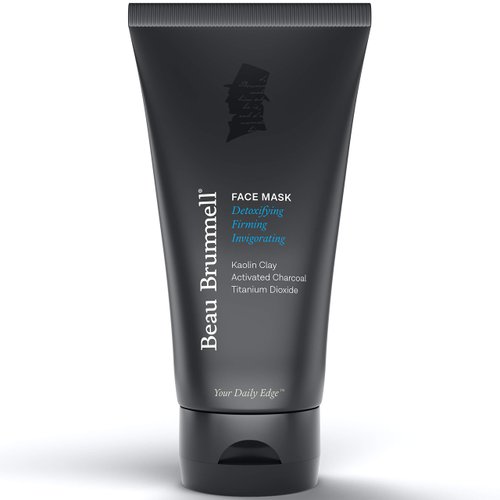 Men’s Face Mask by Beau Brummell | Detoxifying Facial Treatment with Kaolin Clay & Activated Charcoal | Deep Cleansing Formula Clears Blackheads & Acne | 5 FLOZ Tube Lasts Approx 6-Months |Made In USA