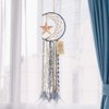 Dremisland Blue Dream Catcher Handmade Half Circle Moon Design Dream Catcher Feather Hanging with Star Home Decoration Ornament Festival Gift (Moon& Star)