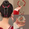 2PCS Butterfly Flower Ponytail Hair Accessories Hair Claws Clip Tassels French Style Hair Barrette Non Slip Jaw Banana for Women 041-2PCS#03