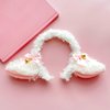 Lamb Ear Hair Band Bow Knot Bell Decorative Hair Ornament Female Plush Cartoon Headwear White Sheep Cute Headband