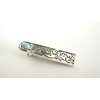 Generic Turquoise blue stone silver metal boho native alligator hair clip for thin fine