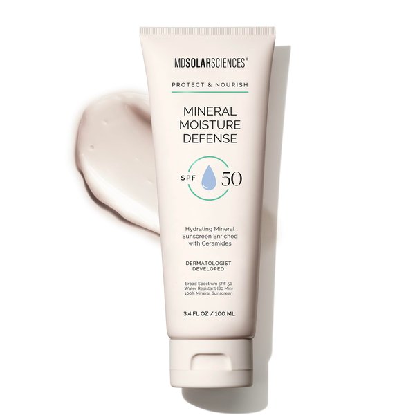 MDSolarSciences Mineral Moisture Defense SPF 50 Sunscreen for Body and Face – Water-Resistant Broad-Spectrum UV Protection – Zinc Oxide, Helps Restore Skin’s Natural Moisture Barrier, 3.4 Fl Oz