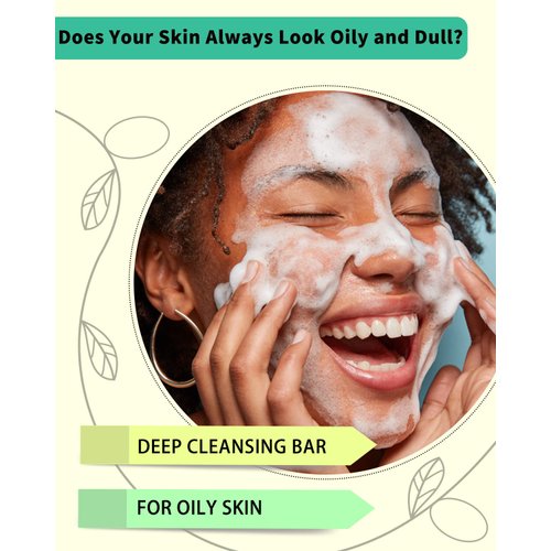 SAPHUS Face Wash Bar, Facial Cleansing Bars Balancing Face Soap Cleanser with Amino Acids & Jojoba Oil for Gentle Exfoliation for Oily Skin, Soap Free, Sulfate Free, Zero Waste