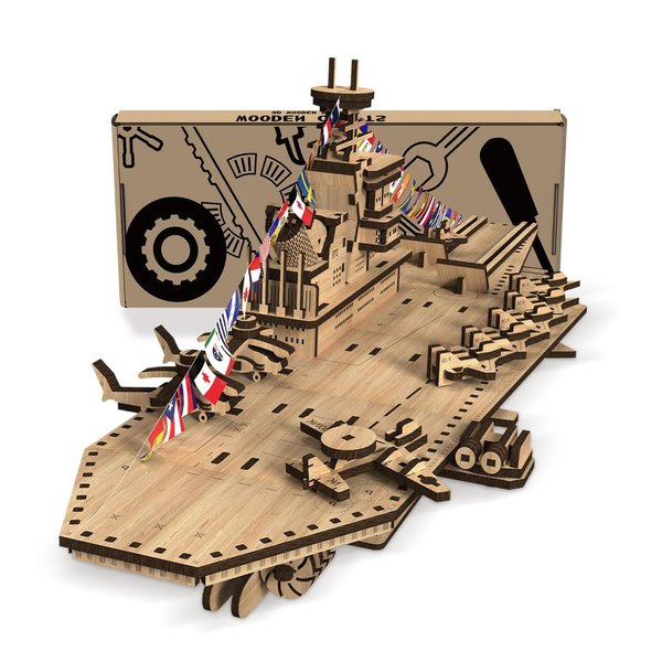 3D Wooden Puzzles for Adults, Wooden Model Kits for Aircraft Carrier USS Anistra, Quality Wood Cutting, Wooden Puzzle for Decoration Right Choice for Adults and Teens