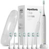 Aquasonic Vibe Series Ultra-Whitening Toothbrush – ADA Accepted Electric Toothbrush - 8 Brush Heads & Travel Case – 40,000 VPM Motor & Wireless Charging - 4 Modes w Smart Timer – Optic White