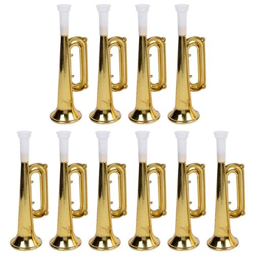 Vaguelly 10Pcs Golden Cheering Trumpets Gathering Trumpet Noise Maker Party Horns Trumpets Cheering Props for Soccer Events Carnival Party