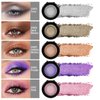 Apooliy Single Glitter Eyeshadow Powder,Highly Pigmented Cream Shimmer Eye shadow,Waterproof Long Wear Purple Pressde Eyeshadow