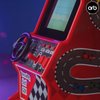 Thumbs Up Mini Arcade Racing Machine: Handheld Console with 30 Pre-Loaded 8-Bit Games, 2.4" LCD Screen, Steering Wheel, Gear Stick, Control Buttons, Games Console