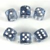 Black Nebula with White Pips 16mm D6 Dice Set of 6 Wondertrail WCX27608E6