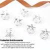 NAISKA 8PCS Gold Star Hair Accessories Spiral Hair Pins Wedding Stars Hair Clips Bridal Headpieces Decoration Loc Dreadlock Accessories Hair Jewelry for Women and Girls (Silver)