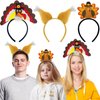 Camlinbo 6 Pcs Thanksgiving Turkey Headbands 3 Styles Thanksgiving Costume Party Favors Accessories Head Boppers