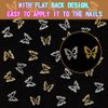 20Pcs Alloy Butterfly Nail Charms 3D Metal Butterfly Nail Gems Nail Rhinestones Shiny Crystal Nail Art Charms for Acrylic Nails DIY Manicure Jewelry Accessories Women Nail Decoration Supplies