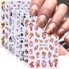 8Sheets Fall Leaves Nail Art Stickers, 3D Black Leaf Flowers Love Autumn Leaves Adhesive Nail Stickers Nail Supplies Flower Designs Slider Decal for Women Nail Decorations Thanksgiving Day Accessories