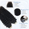 Curly Tape in Hair Extensions Human Hair Natural Black Invisible Tape in Extensions Real Human Hair 40PCS Natural Curly Human Hair Extension Tape ins for Black Women 14 Inch 100G with Extra Tabs