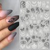 10 Sheets White Black Nail Art Stickers Decals 3D Self- Adhesive Black Flower Nail Stickers White Leaf Nail Decals Retro Butterfly Nail Supplies Nail Art Design Decoration Accessories for Women Girls