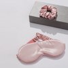 Silk Hair Scrunchies for Hairs Ties for Hair with 22mm 6A Grade Silk Sleep Mask Gift Pack Set - 100% Mulberry Silk Eye Mask with Silk Scrunchies Hair Ties Accessories