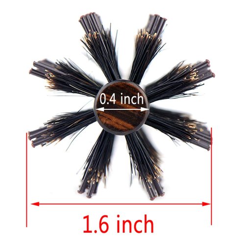 PERFEHAIR Small Round Hair Brush for Thin or Short Hair, Mini Round Mixed Boar Bristle Beard Brush for Men