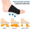 Nuanchu 4 Pairs Compression Arch Support Sleeves with Gel Pad Inside Metatarsal Compression Arch Support Brace Cushioned Gel Foot Sleeves for Women Men Flat Foot Pain Relief (Black)
