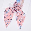 DINPREY 10 Pcs Floral Print Hair Scrunchies Silk Satin Scarf Hair Ties Chiffon Floral Scarf Scrunchie Ponytail Holder with Bows Dot Flower Pattern Scrunchy (10 pcs Combination-A)