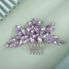 BERYUAN Women Girls Bridal Purple Crystal Rhinestone Wedding Hair Comb Teardrop Rhinestone Wedding Headpiece Silver Gold Wedding Hair Accessories Bridal Headband for Brides Bridesmaid (purple)