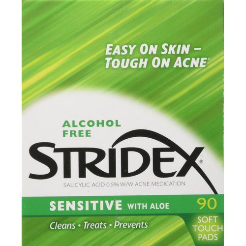 Stridex Daily Care Acne Pads with Salicylic Acid, Sensitive with Aloe 90 ea