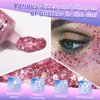 Glitter Makeup Body Glitter Face Paint Face Glitter Concert Face Makeup White Pink Blue 3 Colors Chunky Holographic Body Glitter for Concert Outfits, Clubwear or Cosplay, Costumes…