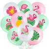 45 Pieces Flamingo Balloons Tropical Leaf Pineapple Hibiscus Balloons 12 Inches Hawaiian Luau Latex Balloons for Tropical Hawaii Flamingo Birthday Wedding Baby Shower Party Decorations Supplies
