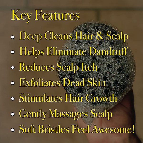 Pete & Pedro SCALP MASSAGER SHAMPOO HAIR BRUSH - Silicone Soft Bristles For Hair Care & Lather | Dry Scalp Head Scrubber and Dandruff Exfoliator | As Seen on Shark Tank