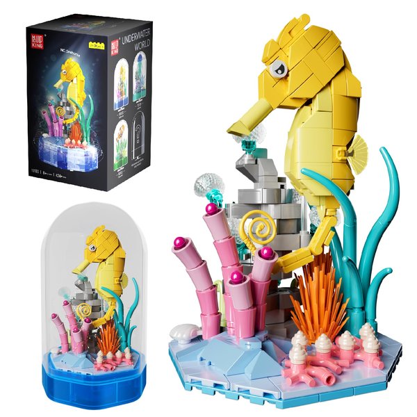 Mould King Underwater World Building Block Set with Music Display Box Sea Creatures Building Blocks Kit Collectible Ocean Animal Educational Toys for Kids Boys Girls Age 8+, 10100
