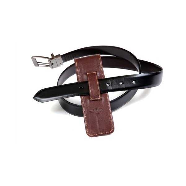 Leather Pen Holster - Brown Double