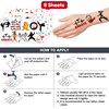 Karate Temporary Tattoos Olympic Taekwondo Japan Sports Black, Red, Yellow, White Themed Stickers for Kids Birthday Party Supplies, Decorations, Favors, and Prizes - Cute Gifts for Boys and Girls