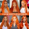 KORENGI 30 Inch 13x6 Ginger Orange Lace Front Wigs Human Hair Pre Plucked HD Transparent Lace Frontal Wig Bralizian Virgin Human Hair Natural Hairline with Baby Hair (Ginger Orange, 30 Inch)