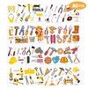 Tools Temporary Tattoos - Handyman Mechanic 80 PCS Labor Day, Construction, Equipment Themed Stickers for Kids Birthday Party Supplies, Decorations, Favors, and Prizes - Cute Gifts for Boys and Girls
