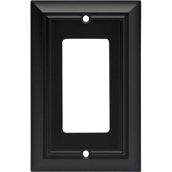 Franklin Brass 64216 Architectural Single Decorator Wall Plate / Switch Plate / Cover, Flat Black, Packaging May Vary