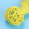 Ichiias 5 pcs/Set Cat Toy Colorful Kitten Plush Rattan Balls with Feather Ring Bell