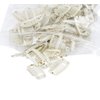 SWACC 100 Pcs U Shape Metailic Snap Clips ins for Hair Extension Hairpiece DIY Snap-Comb Wig Clips with Rubber (White Beige, 9-Teeth 6 Holes)