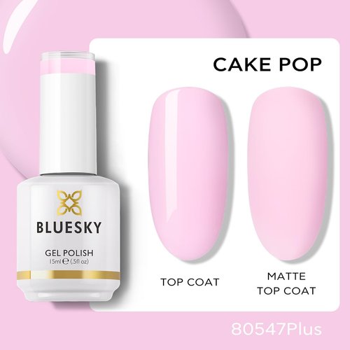 BLUESKY Gel Nail Polish - Baby Pink Nail Polish Soak Off Gel Polish UV/LED Lamp Cures, Pintura de Gel para Uñas, Long Lasting, Vegan, 15ML, 80547P/CAKE POP