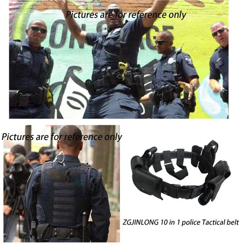 ZGJINLONG 10 in 1 Police Tactical Belt Portable Gift Box Duty Security Guard Belt,Law Enforcement Tactical Equipment System Set (Black, 10pcs