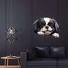 Japanese Chin Wall Decals Pet Dogs Wall Sticker Vinyl Mural Decals Reusable Home Decals for Classroom Bike Backdrop Wall Art Holiday Decorations 22in