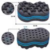 Magic Twist Hair Sponges Set, Big Holes Sponge Brush for Hair, Curling Sponge Glove for Men Women Curls with Metal Afro Pick(6.7 inch)