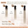 Ugeat Tape in Human Hair Extensions Balayage Tape in Hair Extensions Real Hair Double Sided Natural Black Mix Ash Blonde with Platinum Blonde Balayage Tape in Hair Extensions 12inch 20Pcs 30G