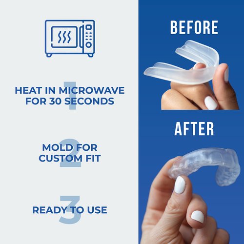 Dental-Defense Professional Dental Guard for Braces for Adults and Kids: Reduces Teeth Clenching & Grinding, Anti Grinding Teeth Protector Made in The USA (Adult, Clear) 2 Pack