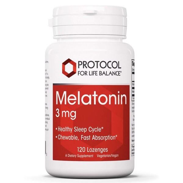 Protocol Melatonin 3mg - Melatonin Supplement - for Adults - Chewable Melatonin Lozenges - Non-GMO & Kosher - 120 Lozenges