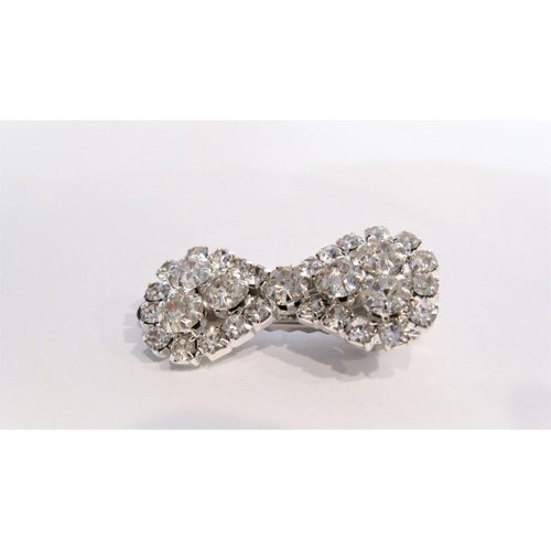 Small crystal bow shaped alligator hair clip for fine thin hair