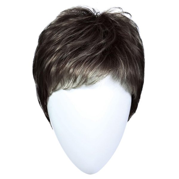 Raquel Welch Winner Pixie Boy Cut Short Wig by Hairuwear, Ultra-Petite Cap - R4 Midnight Brown