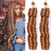 Mtmei hair French Curly Braiding Hair for Box Braids 8 Packs 18 Inch 100G/Pack Loose Wave Braiding Hair Crochet Spanish Curly Spiral Curl Synthetic Hair Extensions for Women P30/27 (18 Inch,8 Packs)