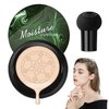Mushroom Head Air Cushion CC Cream Foundation Makeup,Moisturizing Non-Greasy BB Cream Foundation,Long Lasting Matte Concealer Full Coverage Face Makeup Liquid Foundation for All Skin Types(Ivory)