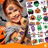 Halloween Temporary Tattoos Bulk Real Glitter Temporary Halloween Tattoos for Kids, Individual Non Candy Treats Class Party Giveaways for Kids Bulk, Goodies Fillers Class Gifts Prizes